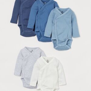 4 pack Cotton set pants & wrapover bodysuits